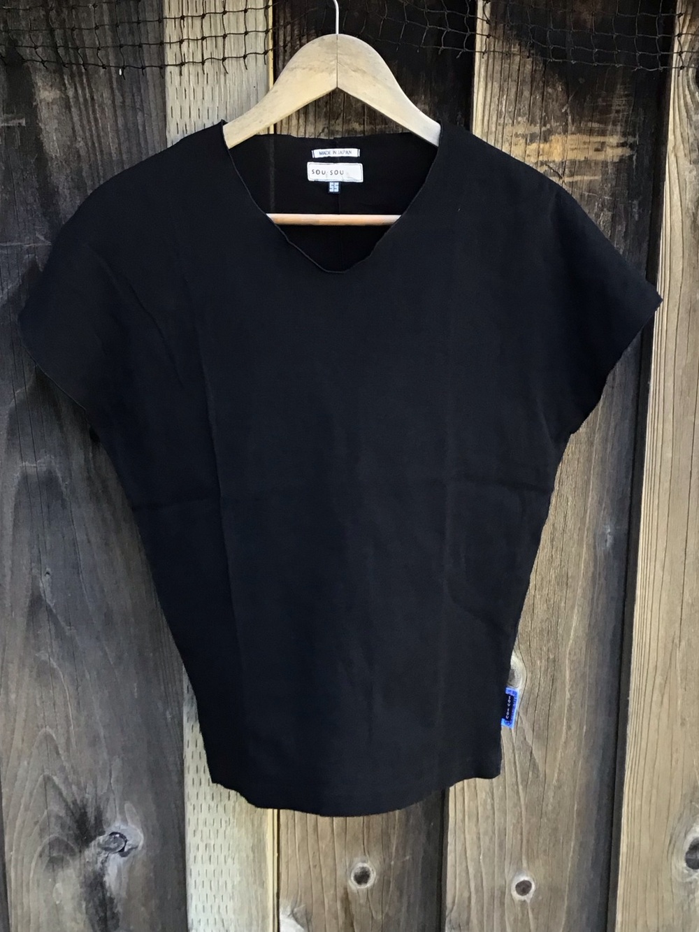 Sou Sou Japan Black Minimalist Dolman Sleeve Top Made In Japan Size S